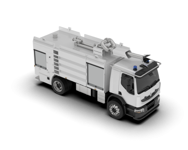 Beyaz arka planda izole edilmiş modern bir kamyon. 3d illüstrasyon