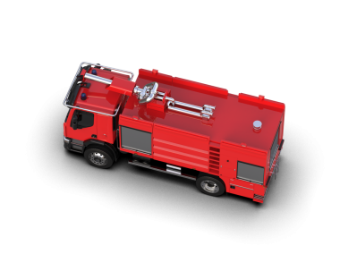 modern itfaiye aracı siyah arka planda izole edildi