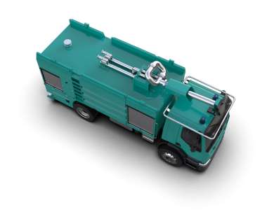 Modern elektrik kamyonu beyaz arka planda izole edilmiş.