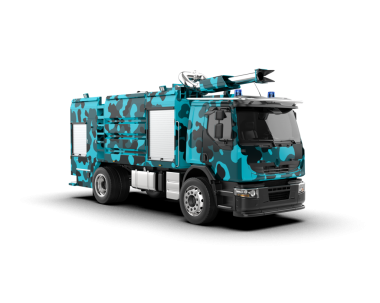 Büyük bir kamyonun 3 cg görüntüsü.