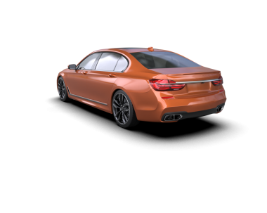 Beyaz arka planda modern bir arabanın 3 boyutlu görüntüsü