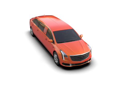 Arka planda lüks bir araba var. 3D görüntüleme - illüstrasyon