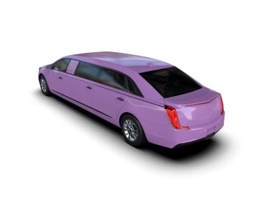 Pembe lüks araba beyazda izole edilmiş.