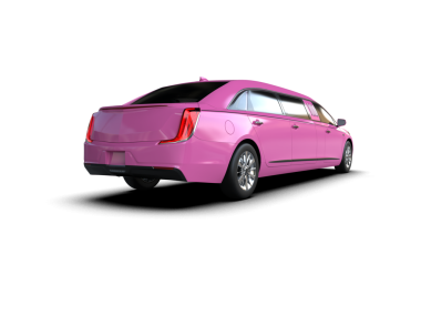 Siyah üzerine izole edilmiş pembe lüks araba..