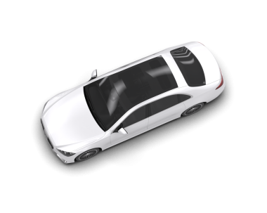 Siyah arka planda beyaz modern araba