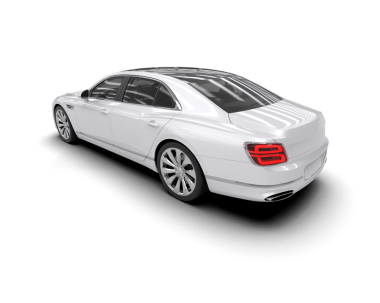 beyaz arkaplanda izole edilmiş bir araba.