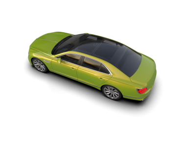 yeşil araba beyaz arka planda izole edildi. 3D görüntüleme.