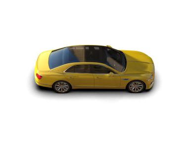 Siyah arka planda sarı araba, 3 boyutlu resim.