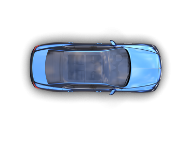 Siyah arka plan üzerine izole mavi spor araba