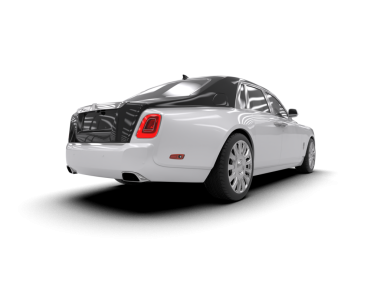 Beyaz arka planda bir araba. modern araba, yüksek - dinamik.