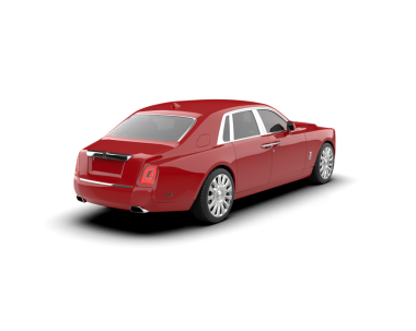 Kırmızı lüks araba beyaz arka planda izole edildi