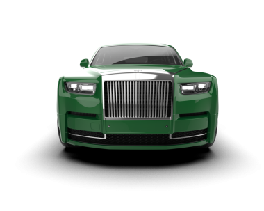 Arka planda lüks bir araba var. 3D görüntüleme - illüstrasyon