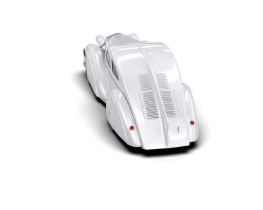 beyaz lüks modern araba. Siyah arka planda bir araba. 3d oluşturma.