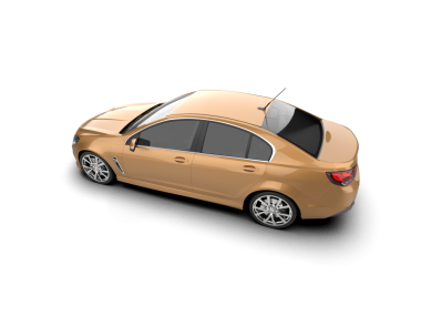 Beyaz arka planda izole edilmiş gerçekçi bir araba