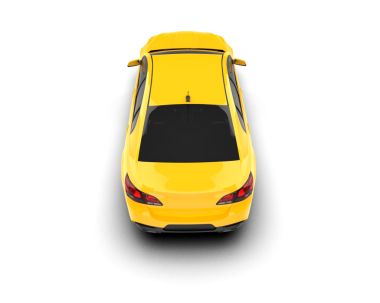 Sarı modern lüks araba beyaz arka planda izole edilmiş. 3d oluşturma