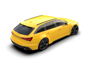 Modern sarı araba beyaz arka planda izole edilmiş. 3D görüntüleme - ön görünüm.