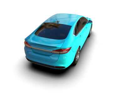 Modern araba arka planda izole edilmiş. 3D görüntüleme - illüstrasyon