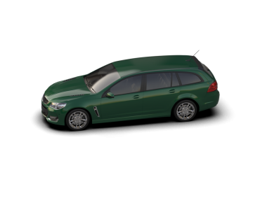 Beyaz arka plan üzerinde izole yeşil spor araba