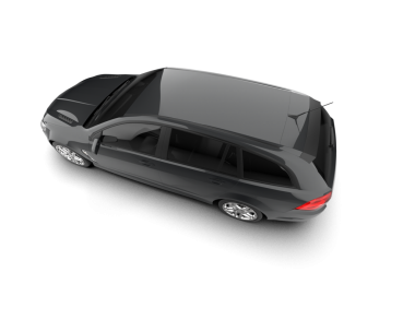 Lüks modern araba. Beyaz arka planda siyah bir araba. 3d oluşturma