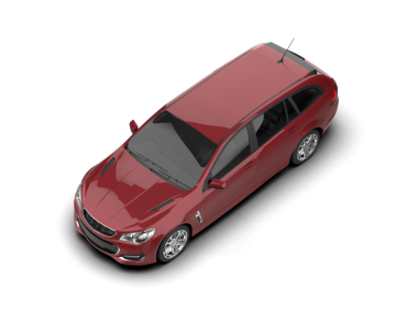Beyaz arka planda kırmızı araba. 3d oluşturma.