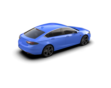 Mavi araba beyaz arka planda izole edilmiş. 3d oluşturma