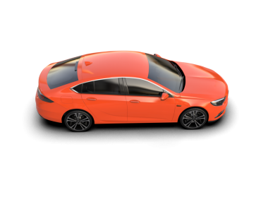 modern turuncu araba gölgeli beyaz arka planda izole edilmiş.