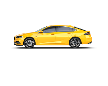 Sarı araba tarafı izole.