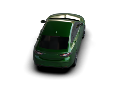 Siyah arka planda izole edilmiş yeşil araba. 3d oluşturma.