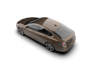 Beyaz arka planda modern bir araba. 3d oluşturma.