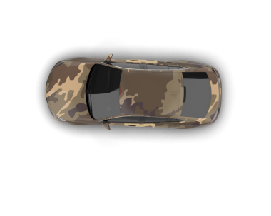 Stüdyo ortamında yepyeni bir arabanın 3 boyutlu görüntüsü.