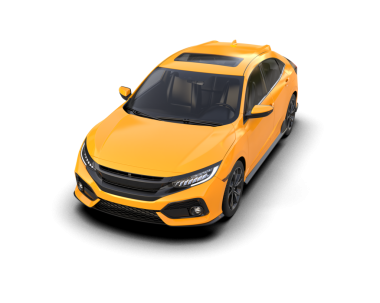 Siyah arka planda modern turuncu şehir arabası