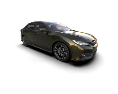 Siyah arka planda modern bir araba. 3d illüstrasyon.