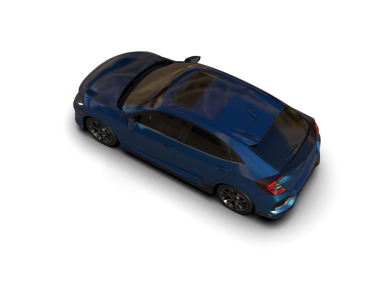 Siyah arkaplandaki bir arabanın 3 boyutlu görüntüsü