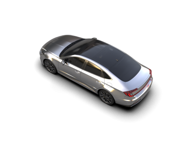 Siyah arka planda bir araba. 3d oluşturma