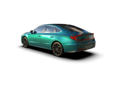 Araba siyah arka planda izole edilmiş. 3d illüstrasyon