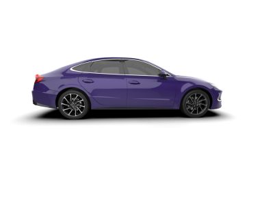 Modern araba beyaz arka planda izole edilmiş, cam gövdeli. 3d oluşturma.