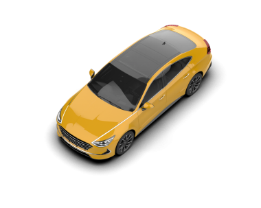 Beyaz arka planda izole edilmiş gerçekçi bir araba