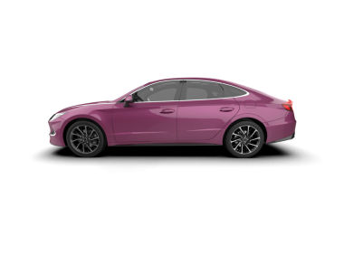 Pembe lüks araba beyaz arka planda izole edilmiş.