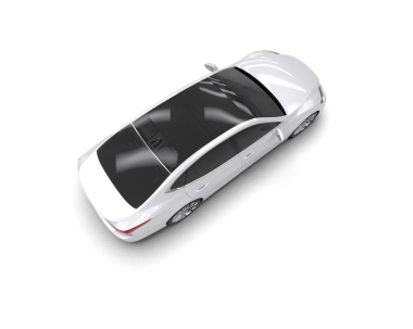 Beyaz, modern bir araba beyaz arka planda izole edilmiş. 3d oluşturma