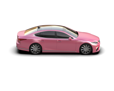 Pembe araba beyaz arka plan üzerinde izole