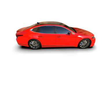 Siyah arka planda kırmızı araba.