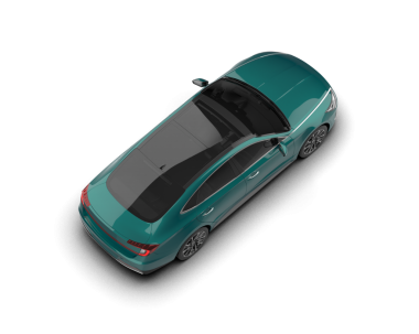 Siyah arkaplandaki araba, 3D görüntüleme.