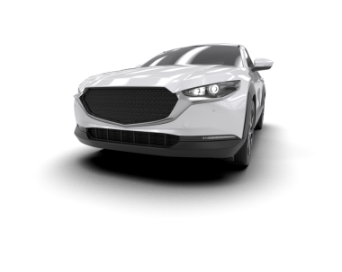 Beyaz arka planda izole edilmiş gerçekçi bir araba