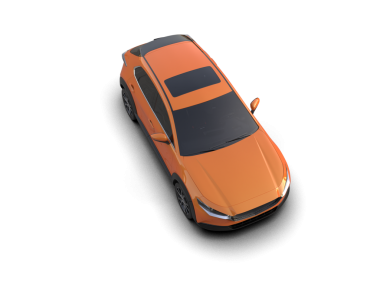 Stüdyoda siyah arka planda 3 boyutlu araba görüntüsü.