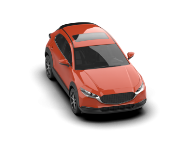 Modern araba. Beyaz arkaplanda 3 boyutlu görüntüleme izole edildi