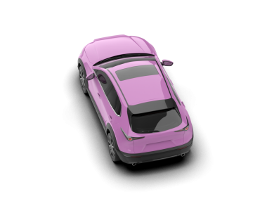 Pembe araba beyaz arka planda izole edilmiş. 3d oluşturma
