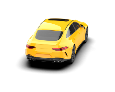 Beyaz arka planda modern bir araba. 3d oluşturma