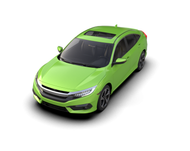 Yeşil araba arka planda izole edildi. 3D görüntüleme - illüstrasyon