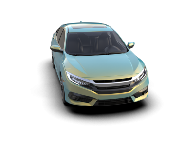 Beyaz arkaplandaki araba.