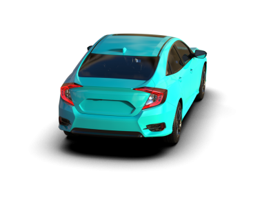 Beyaz arka planda modern bir araba. 3d oluşturma